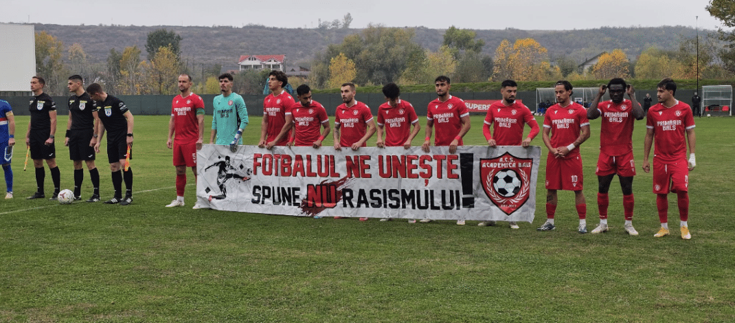 Academica Balș, acțiune pentru combaterea rasismului, înaintea meciului cu CS Drobeta